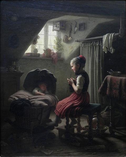 Johann Georg Meyer Little Housewife oil painting image
